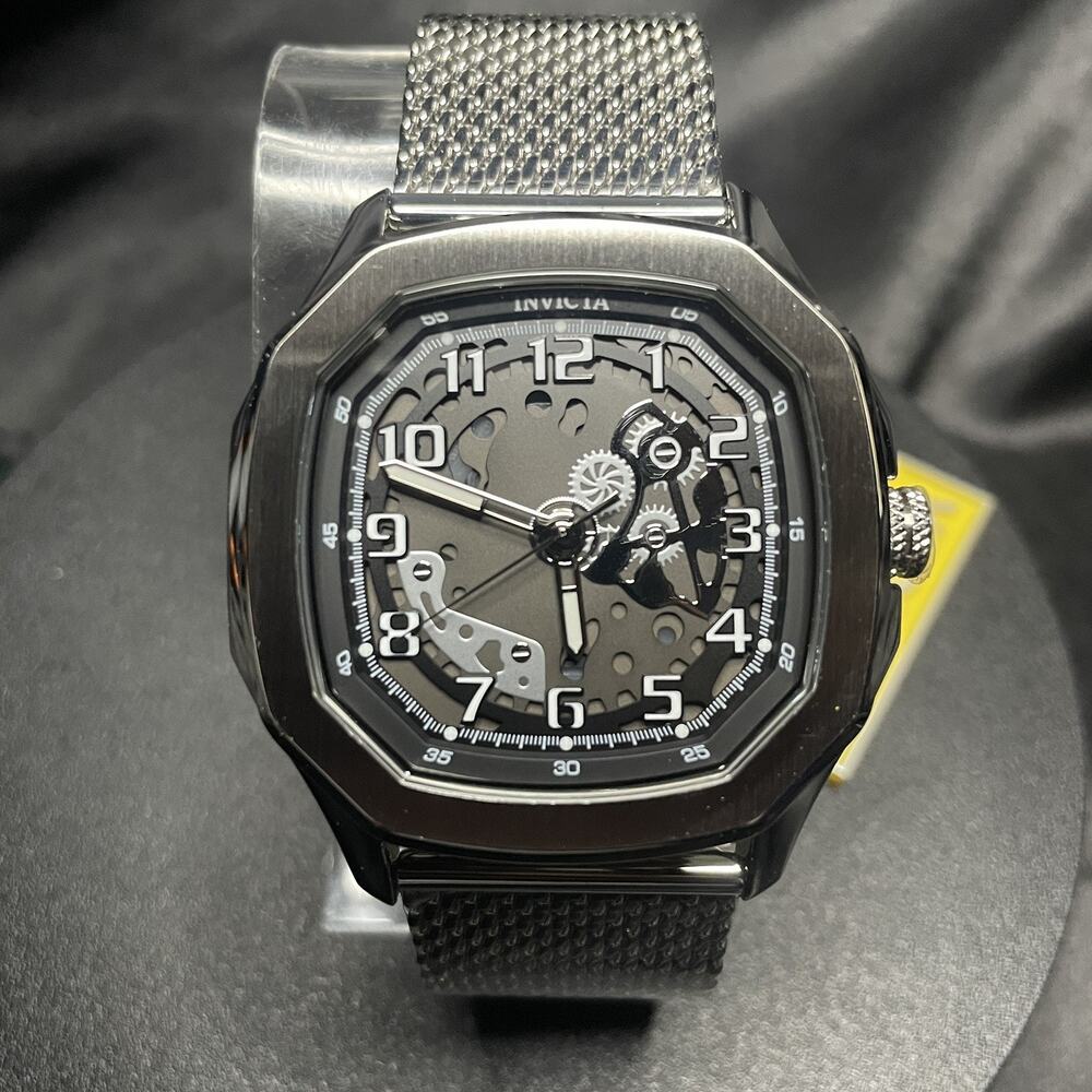 Invicta S1 Rally Diablo Men's Watch Black Dial Silver Band 45.5mm 48439 NIB